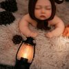Aaron 40cm realistic silicone mini doll front view with handcrafted lifelike face