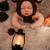 Aaron 40cm realistic silicone mini doll front view with handcrafted lifelike face