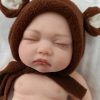Aaron 40cm realistic silicone mini doll front view with handcrafted lifelike face