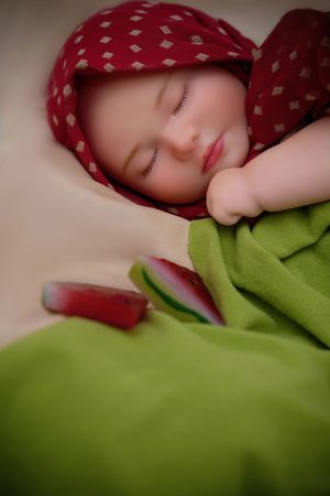 Belen 40cm silicone mini doll front view with realistic handcrafted details