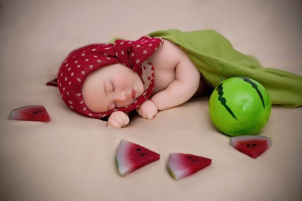 Belen 40cm silicone mini doll front view with realistic handcrafted details