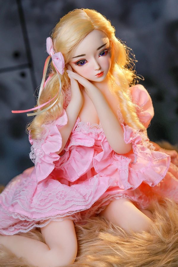 Cara 60cm blonde anime doll front view with soft TPE body