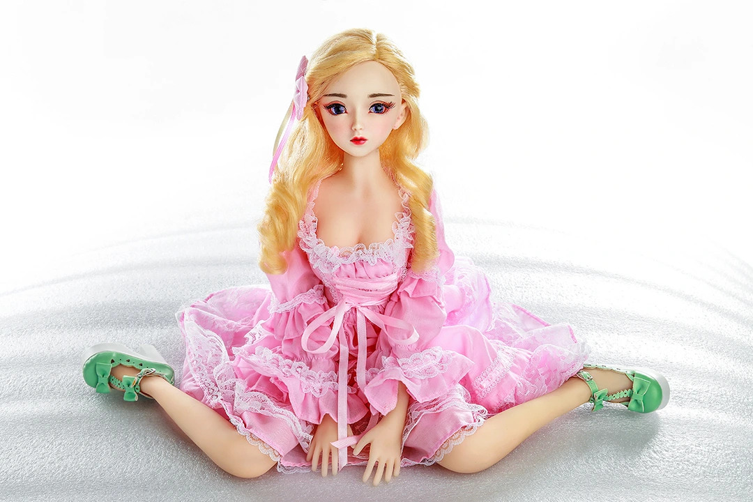 Cara 60cm blonde anime doll front view with soft TPE body