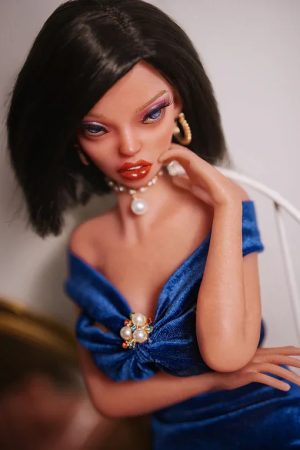 Amara 60cm realistic full silicone mini doll front view with lifelike handcrafted details