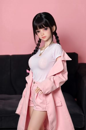 Cheryl 60cm realistic petite love doll front view – 1.9ft TPE model in maid cosplay outfit with lifelike full-body design