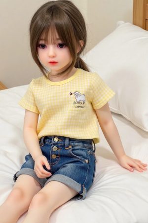 Dana 128cm petite realistic love doll front view – 4.2ft TPE beauty with flat chest, soft skin, and lifelike full-body design