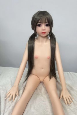 Dana 128cm petite realistic love doll front view – 4.2ft TPE beauty with flat chest, soft skin, and lifelike full-body design