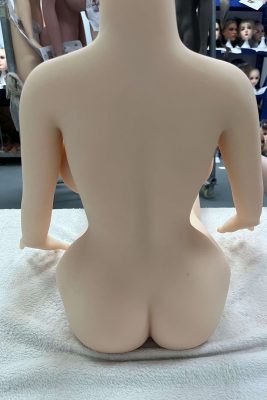 Front view of 100cm realistic TPE curvy doll Lena with natural skin tone