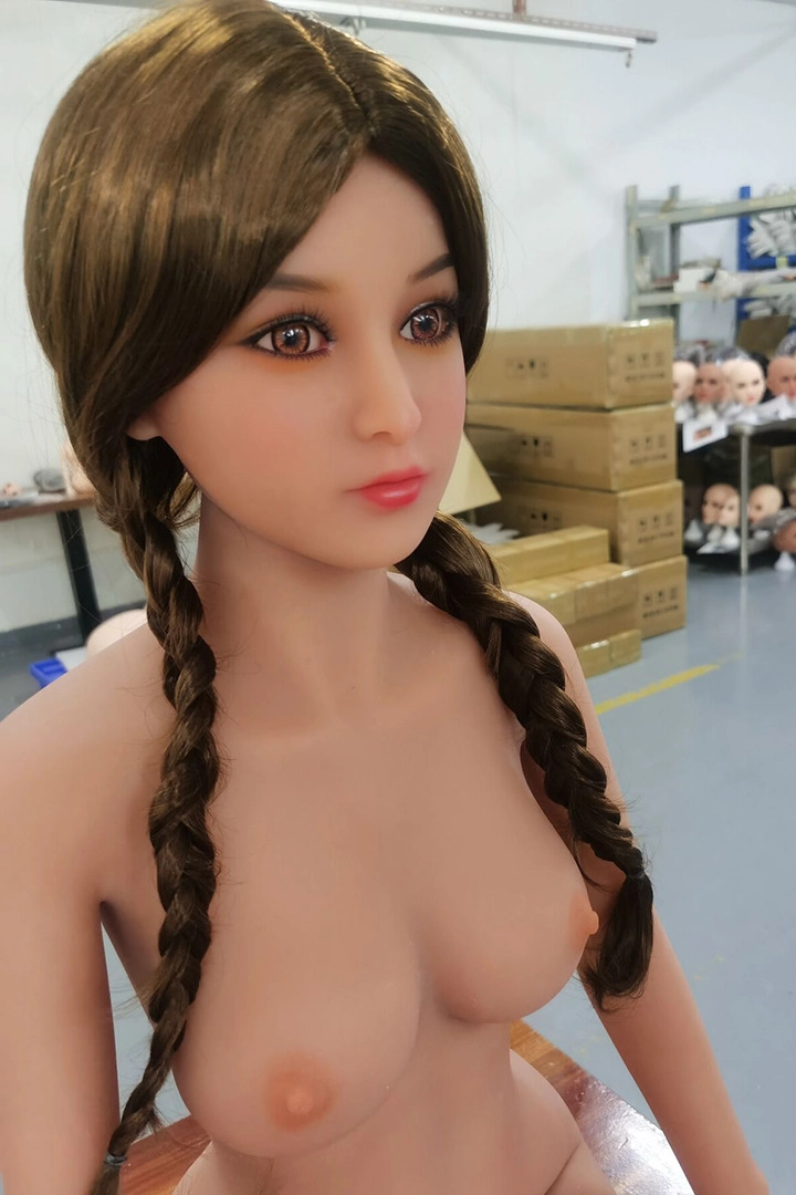 Cheryl 60cm realistic petite love doll front view – 1.9ft TPE model in maid cosplay outfit with lifelike full-body design