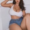 Kim 163cm lifelike TPE sex doll with huge bust and curvy figure, full body view