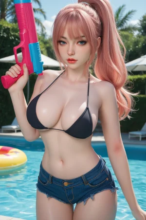 Layla 164cm realistic silicone sex doll with anime face and curvy bust